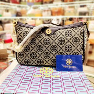 tory burch t monogram fabric shoulder bag grullo