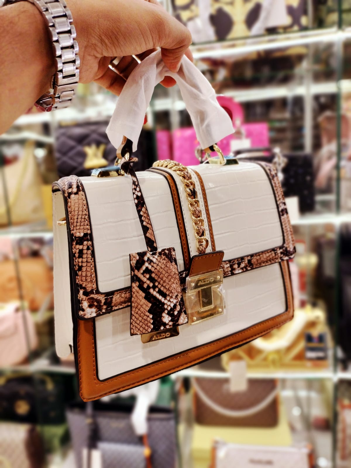 aldo multi martissa medium satchel white 1