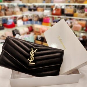 beautiful ysl wallet with magnet flip closure